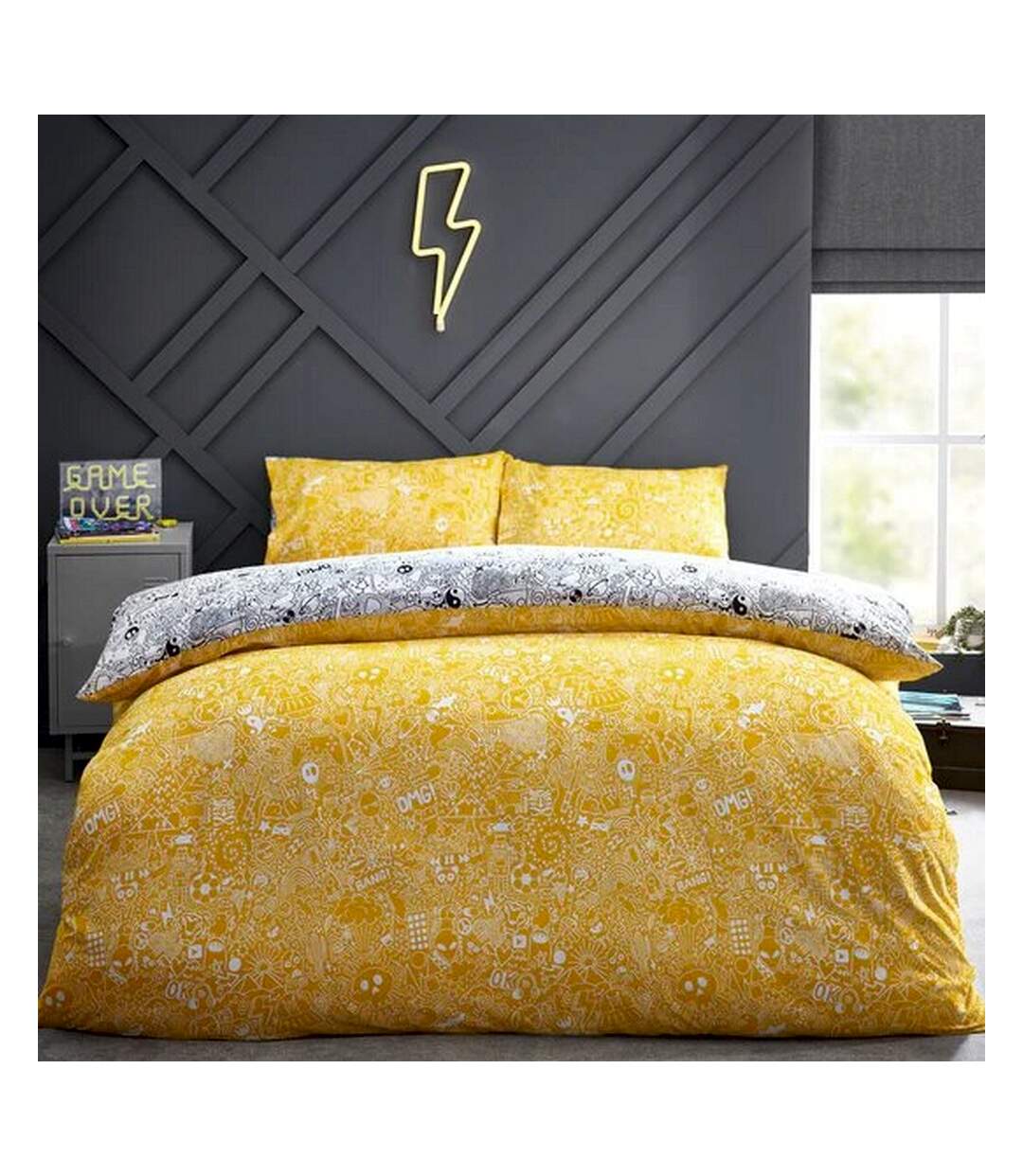 Doodle duvet cover set white/black Style Lab-2