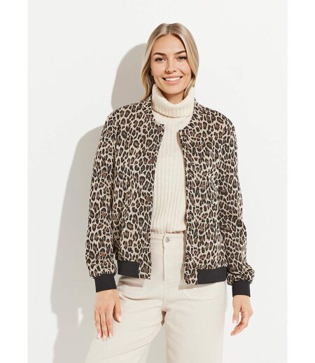 Blouson pressionné imprimé peau de bête esprit bomber
