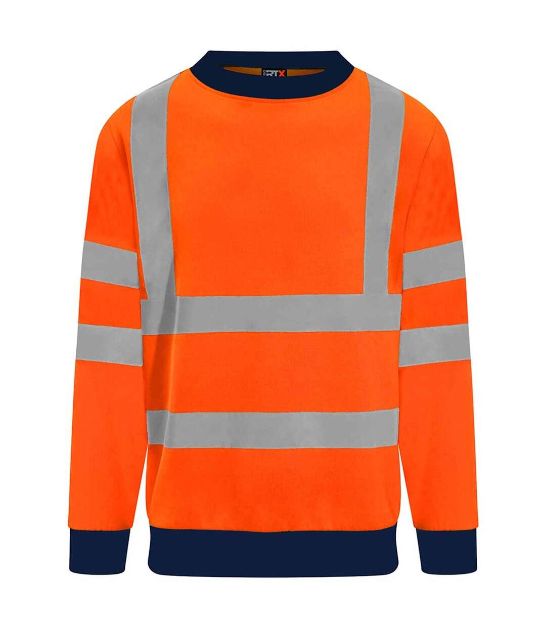 Mens two tone high-vis safety sweatshirt orange/navy PRO RTX-1