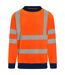 PRO RTX Mens Two Tone High-Vis Safety Sweatshirt (Orange/Navy) - UTPC4172