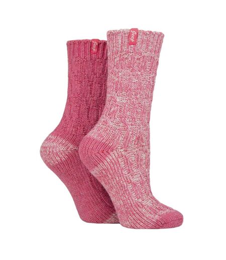 Women's 2-Pack Wool Outdoor Boot Socks | Ribbed Hiking Knit Socks