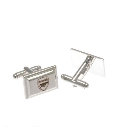 Arsenal FC Silver Plated Cufflinks (Silver) (One Size) - UTTA2471