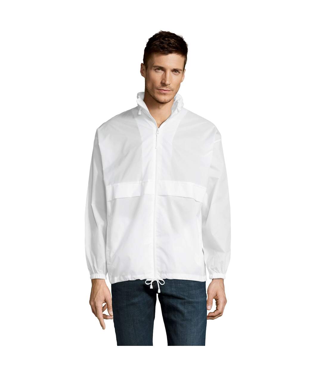 Veste coupe-vent surf unisexe blanc SOLS SOLS