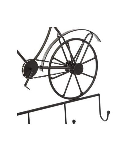 Patère 5 Crochets en Métal Vélo 30cm Noir
