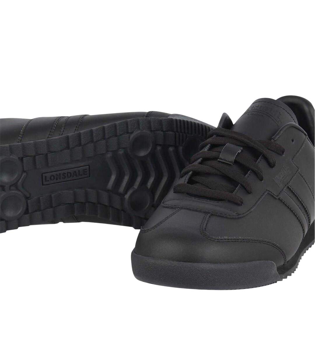 Mens Lambo Side Stripe Trainers Black Lonsdale-4