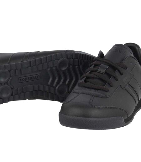 Mens Lambo Side Stripe Trainers Black Lonsdale