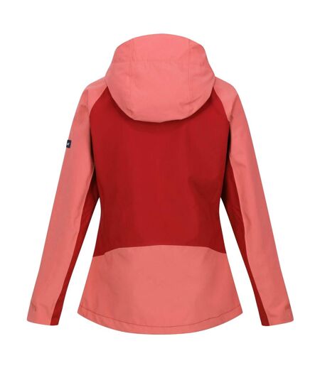 Veste imperméable birchdale femme rouge foncé / corail clair Regatta