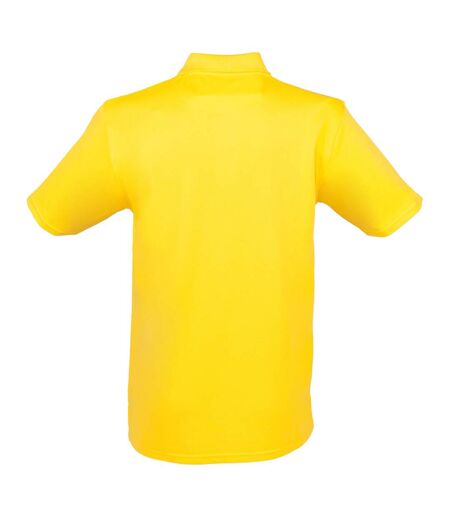 Henbury Mens Coolplus® Pique Polo Shirt (Yellow)