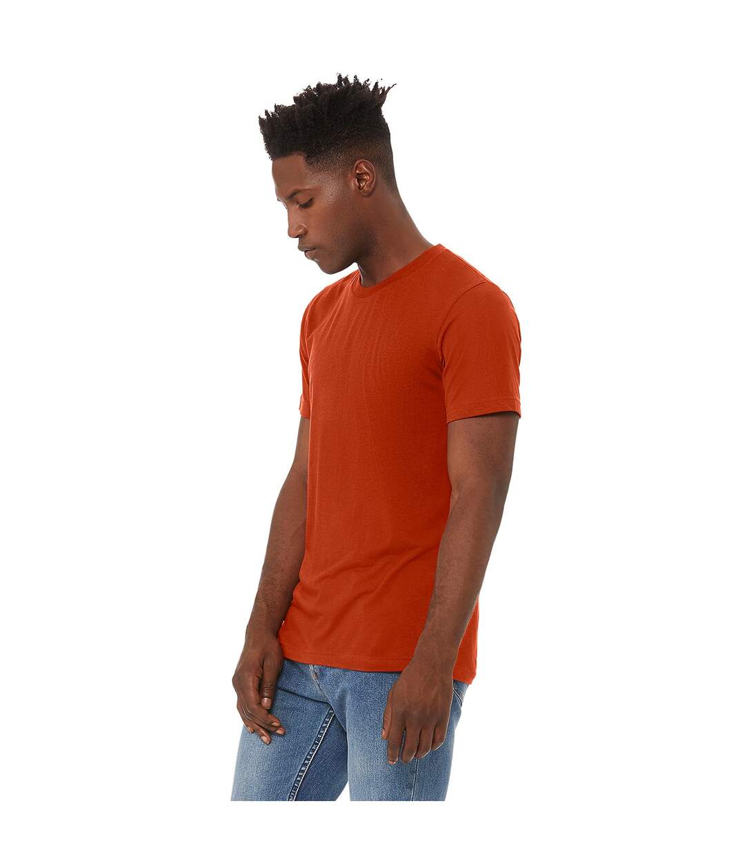 Canvas Mens Triblend Crew Neck Plain Short Sleeve T-Shirt (Brick Triblend) - UTBC2596-3