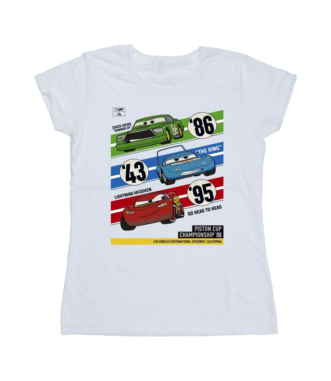 Disney - T-shirt CARS PISTON CUP CHAMPIONS - Femme (Blanc) - UTBI13989-1