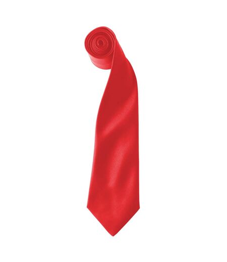 Premier Colors Mens Satin Clip Tie (Pack of 2) (Strawberry Red) (One Size)