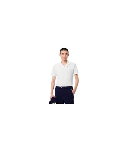 Mens Paris Open Collar Polo Shirt White Lacoste
