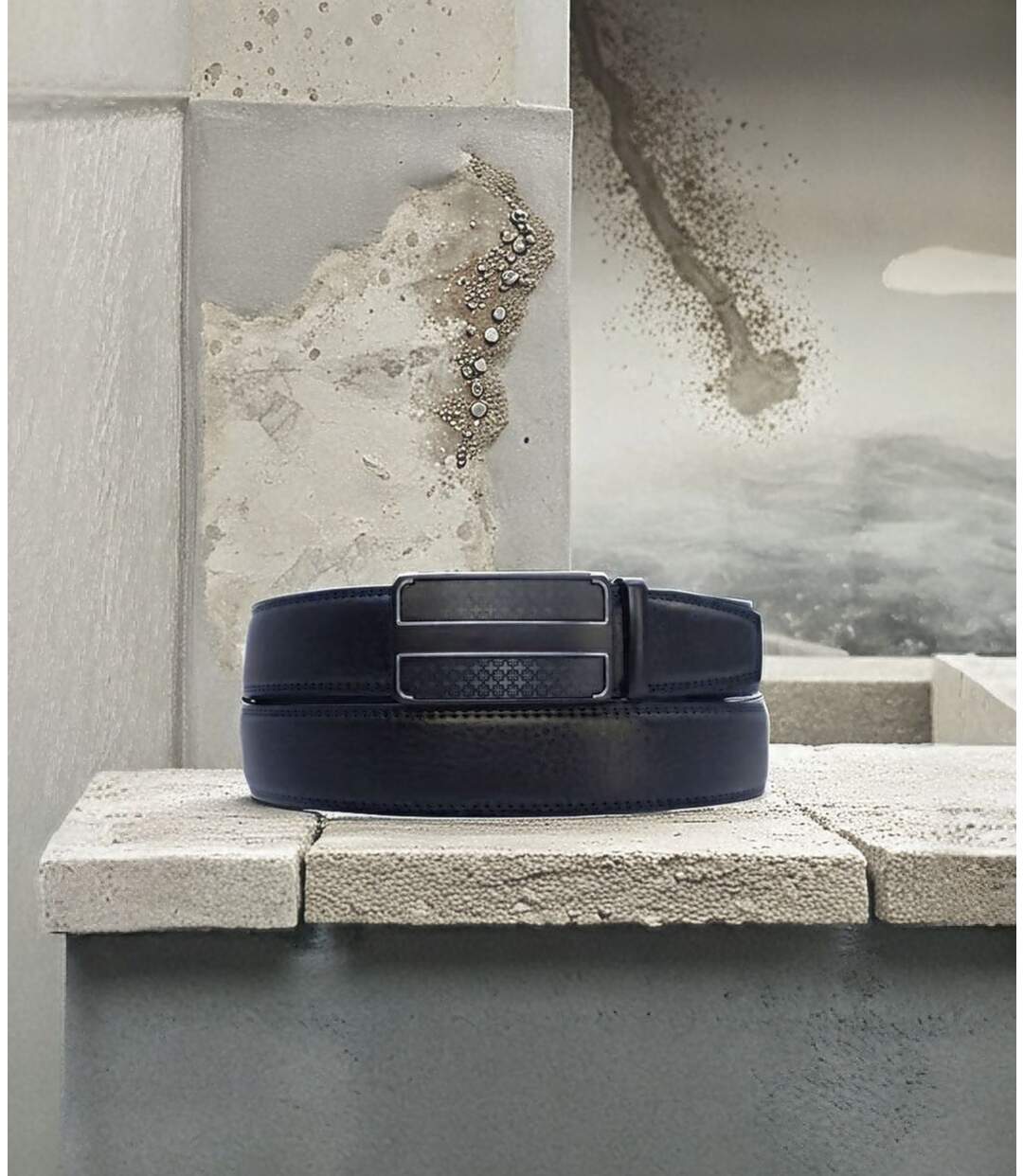 Ceinture homme cuir noir - Boucle automatique - Sophistication et confort-5