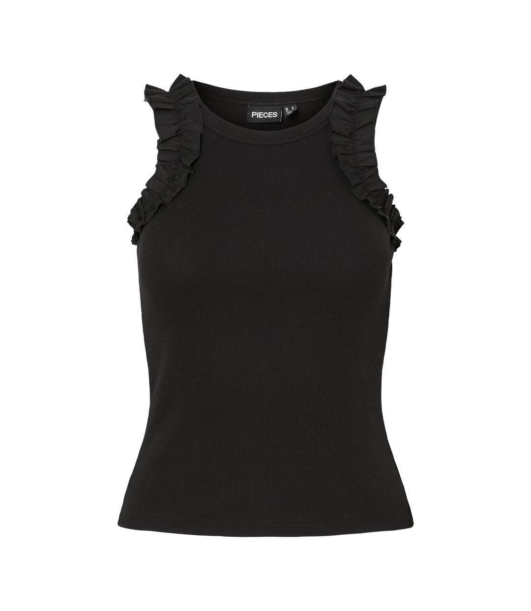 Débardeur noir femme pieces tubana-1