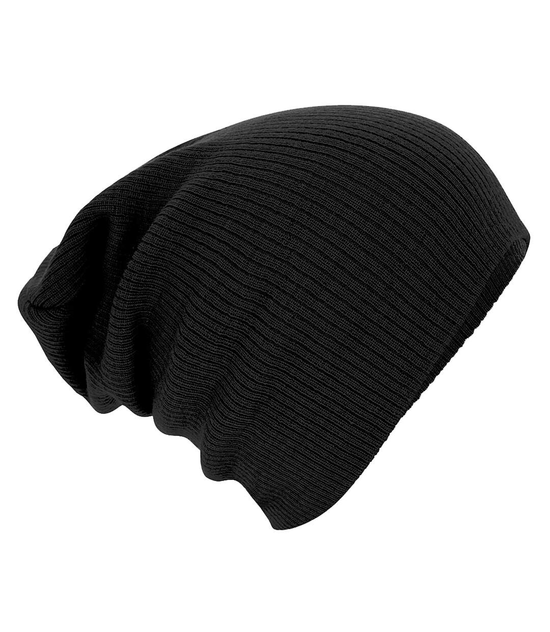 Beechfield Unisex Slouch Winter Beanie Hat (Black) - UTRW247-1