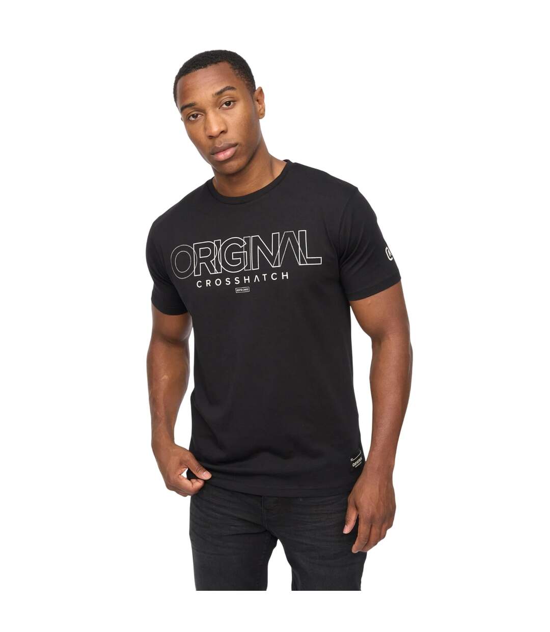 Mens Carrimoore T-shirt Black Crosshatch-2