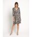 Robe courte stretch cache-c¿ur, motif zèbre-1