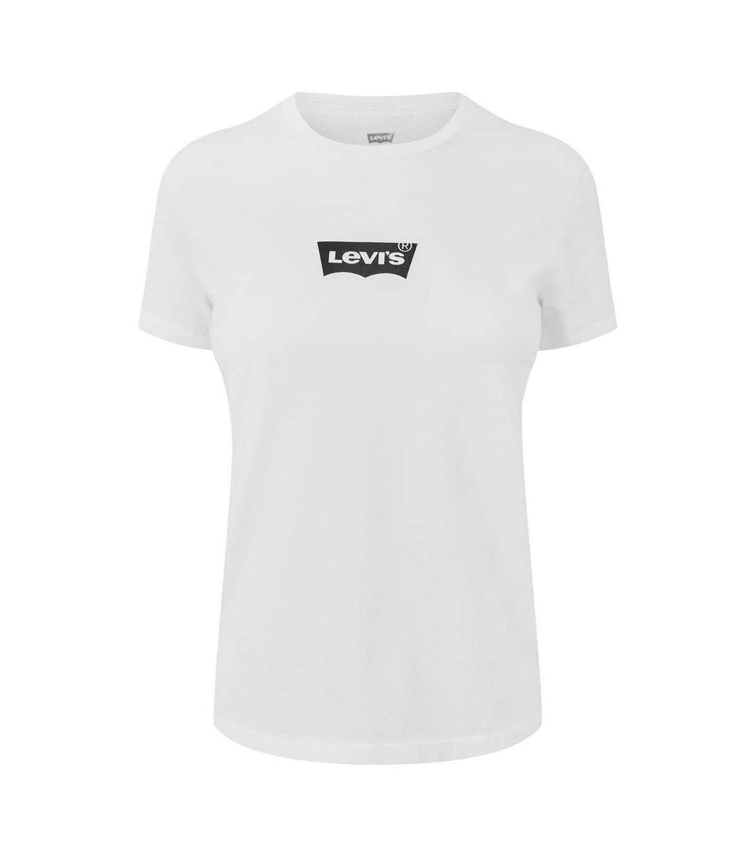 Womens/ladies Graphic Print T-shirt White Levis-2