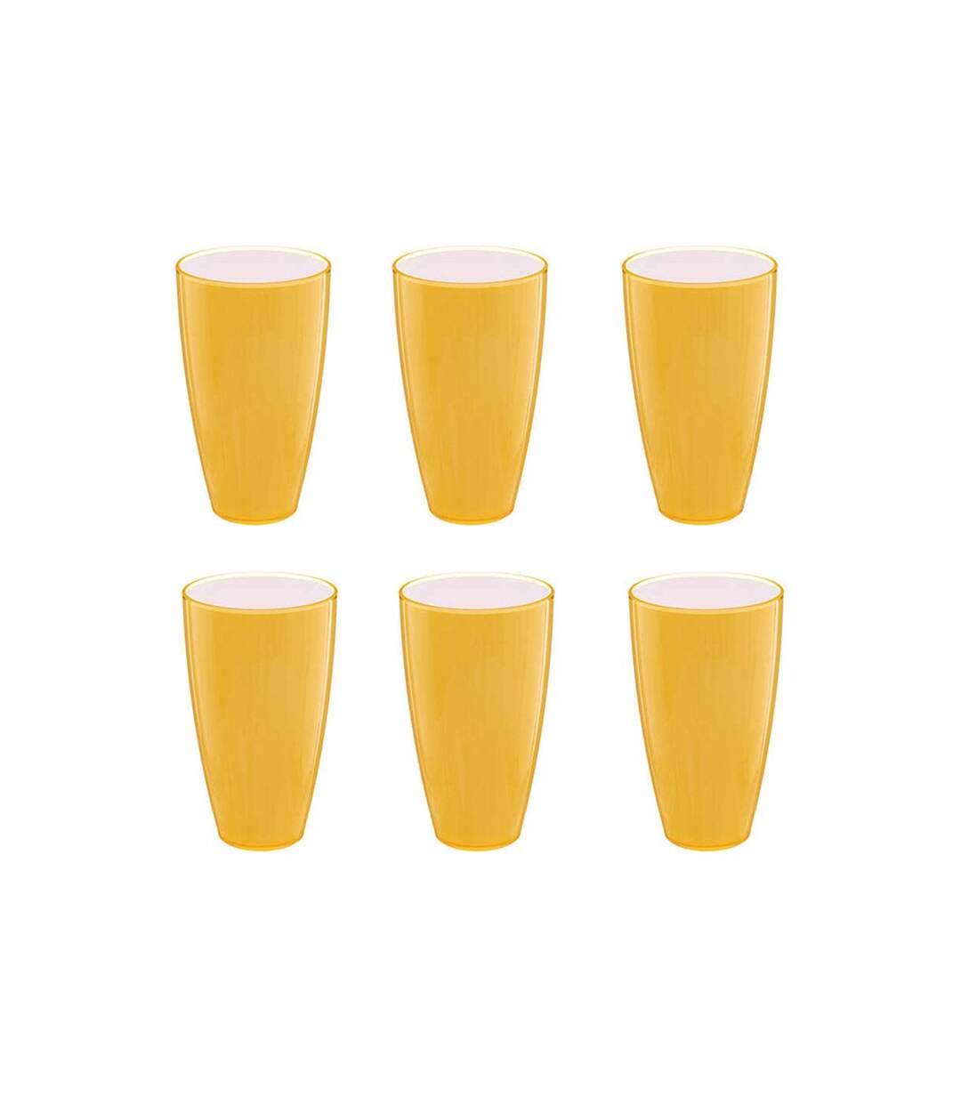 Lot de 6 Verres en Plastique Réutilisable Square 50cl Moutarde-1