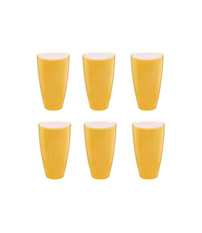 Lot de 6 Verres en Plastique Réutilisable Square 50cl Moutarde
