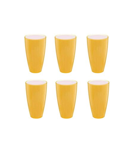 Lot de 6 Verres en Plastique Réutilisable Square 50cl Moutarde