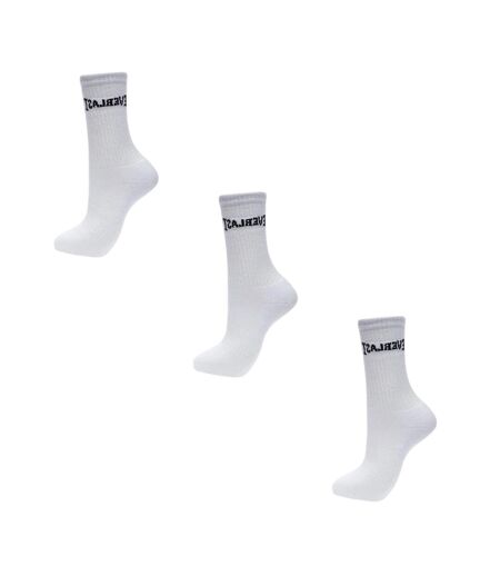 Pack Of 3  Womens/ladies Logo Crew Socks  White Everlast
