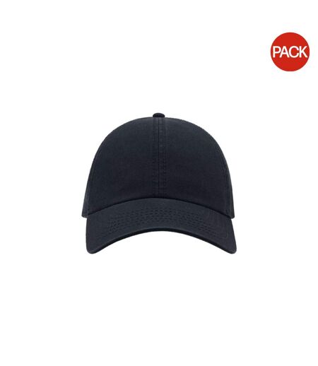 Atlantis Action 6 Panel Chino Baseball Cap (Pack of 2) (Navy) - UTAB428