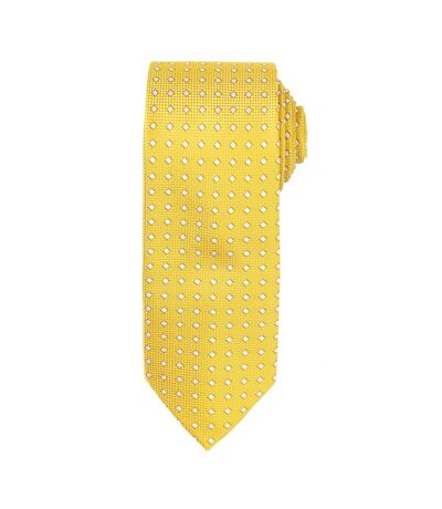 Premier Mens Square Pattern Formal Work Tie (Gold) (One Size)