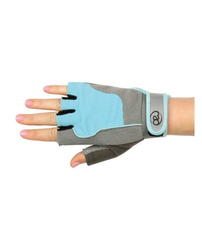 Womens/ladies cross training gloves blue/grey Fitness Mad