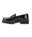 Mens Kenny Leather Loafers Black Patent POD-3
