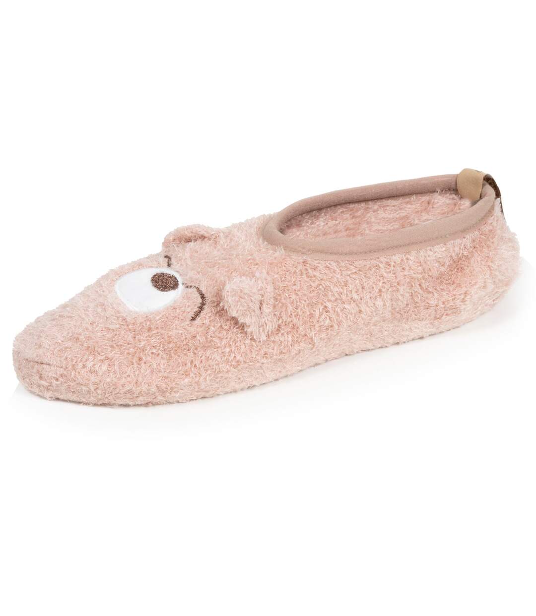 Isotoner Chaussettes d'intérieur femme maille peluche, picots antidérapants-3