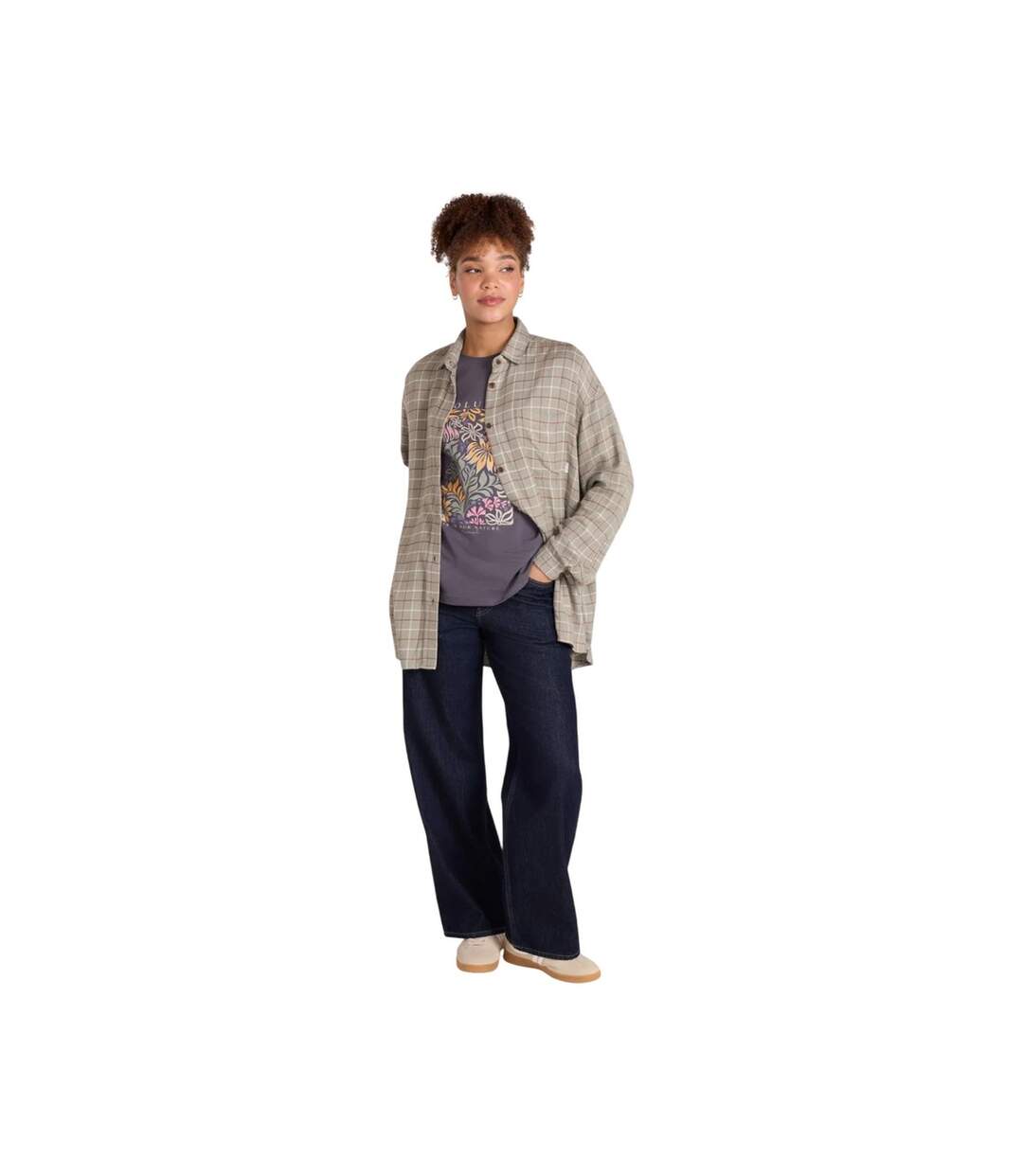 Womens/ladies Maisie Soft Relaxed Fit Shirt Khaki Green Animal-4