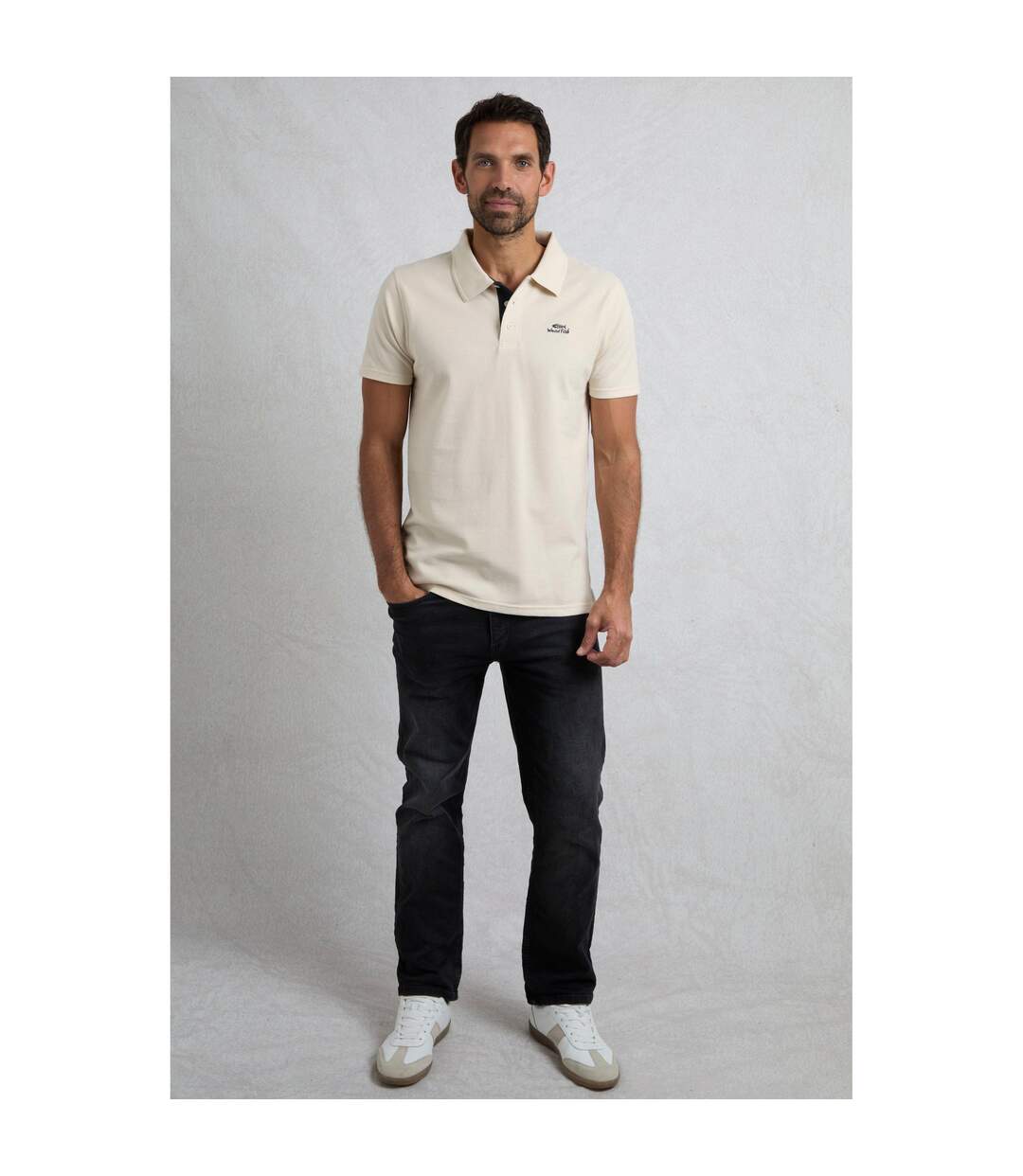 Mens miles pique organic polo shirt string Weird Fish-3