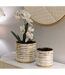 Lot de 2 Vases en Céramique Blom 23cm Or & Blanc-5