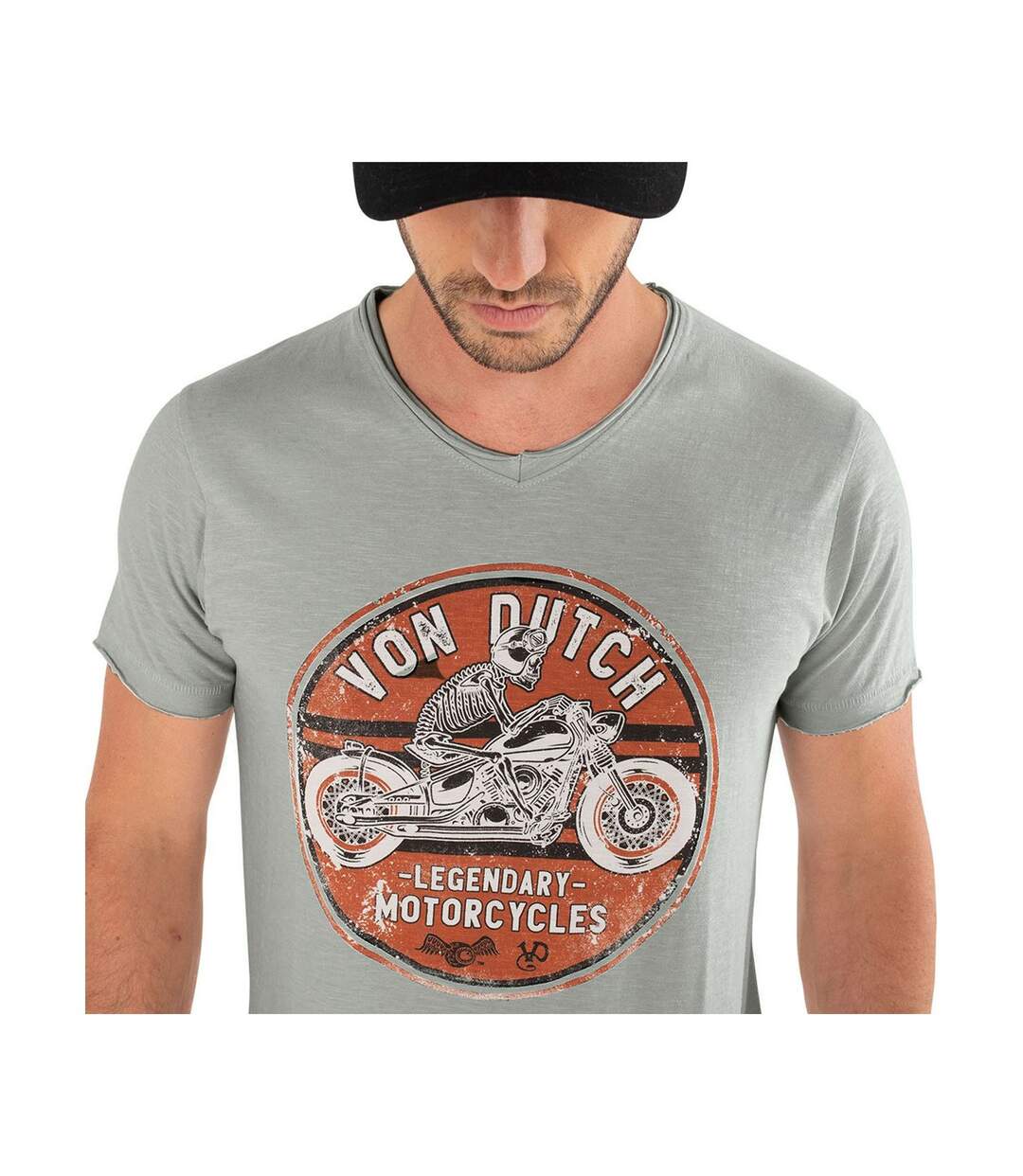 T-shirt Col V regular fit homme en coton Dary Vondutch-3