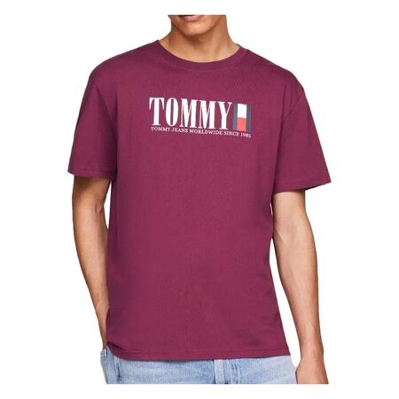 T-shirt Bordeaux Homme Tommy Hilfiger Dna - M