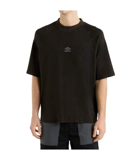 Mens washed crew neck boxy t-shirt black Umbro