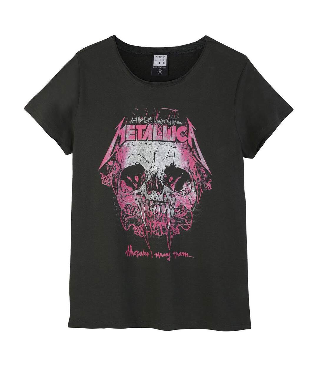 Womens/ladies Wherever I May Roam Metallica T-shirt Charcoal Amplified-1