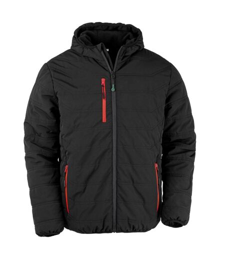 Result Genuine Recycled Mens Compass Padded Jacket (Black/Red) - UTPC4629