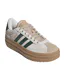 Womens/ladies Court Bold Leather Trainers Beige Green Adidas-1