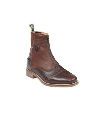 Moretta Womens/Ladies Viviana Zip Leather Paddock Boots (Chestnut Brown)