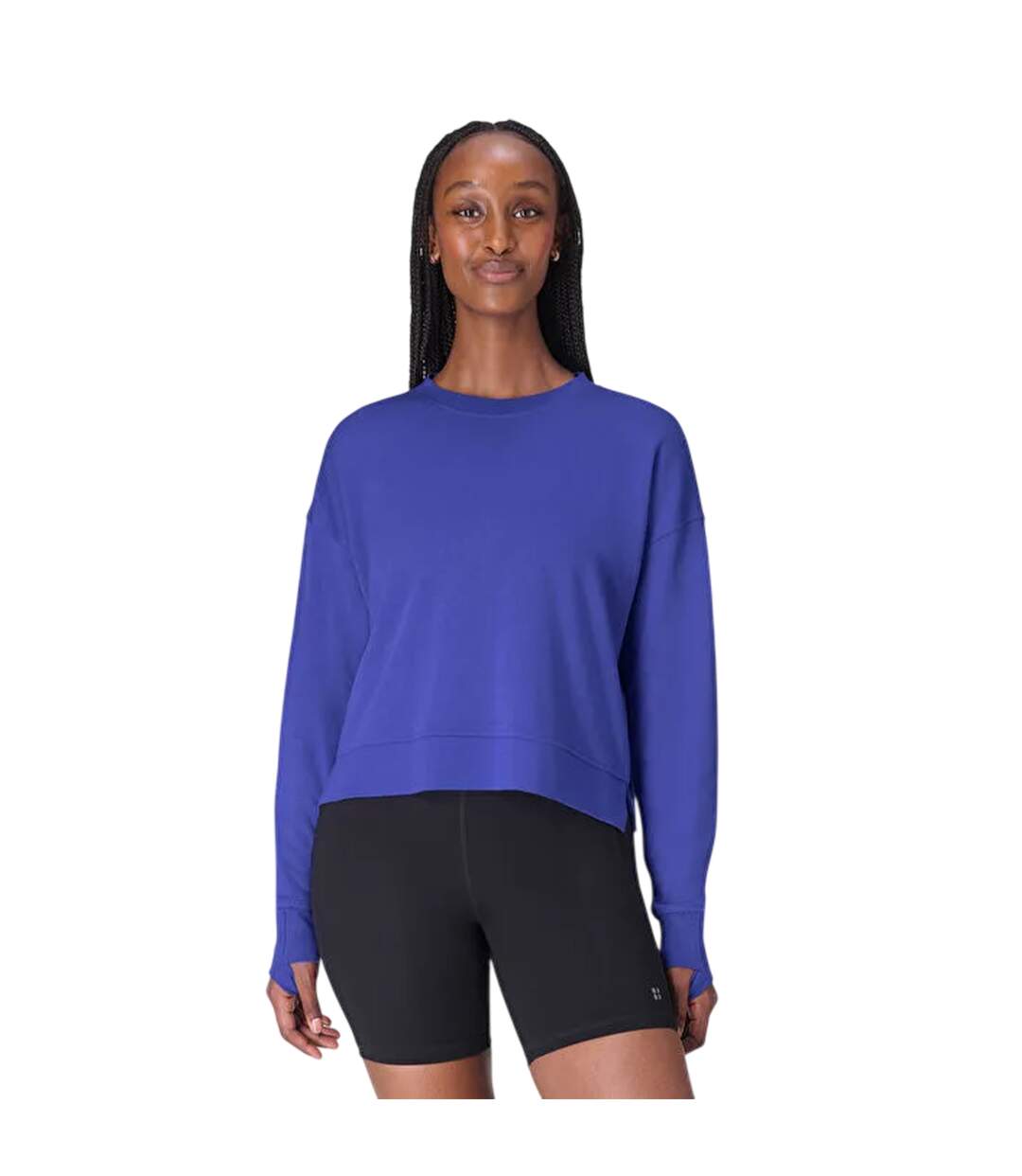 Sweat Court Manches Longues After Class Femme Bleu Violet Sweaty Betty-2