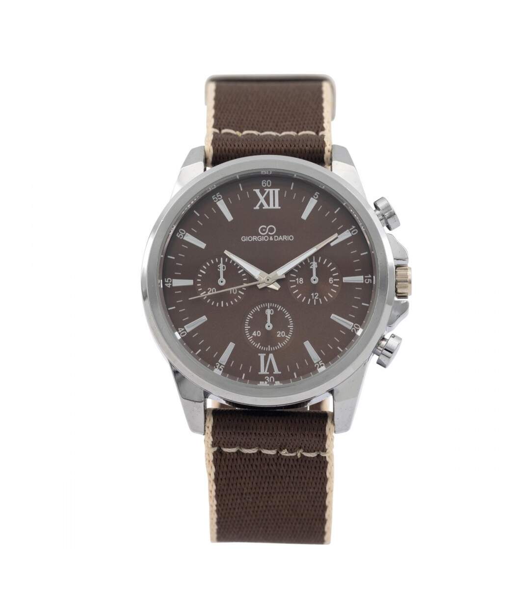 Jolie Montre Homme Tissu Marron GIORGIO