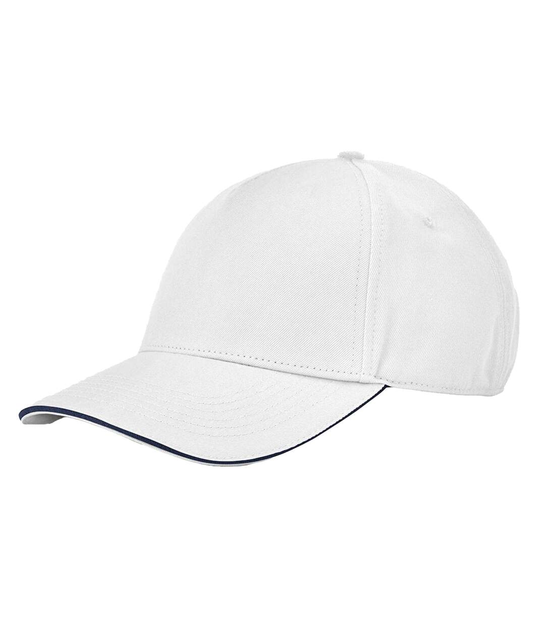 Casquette De Baseball Motif/style 5 Panneaux Earthaware Classic Blanc Bleu Marine Français Beechfield-2