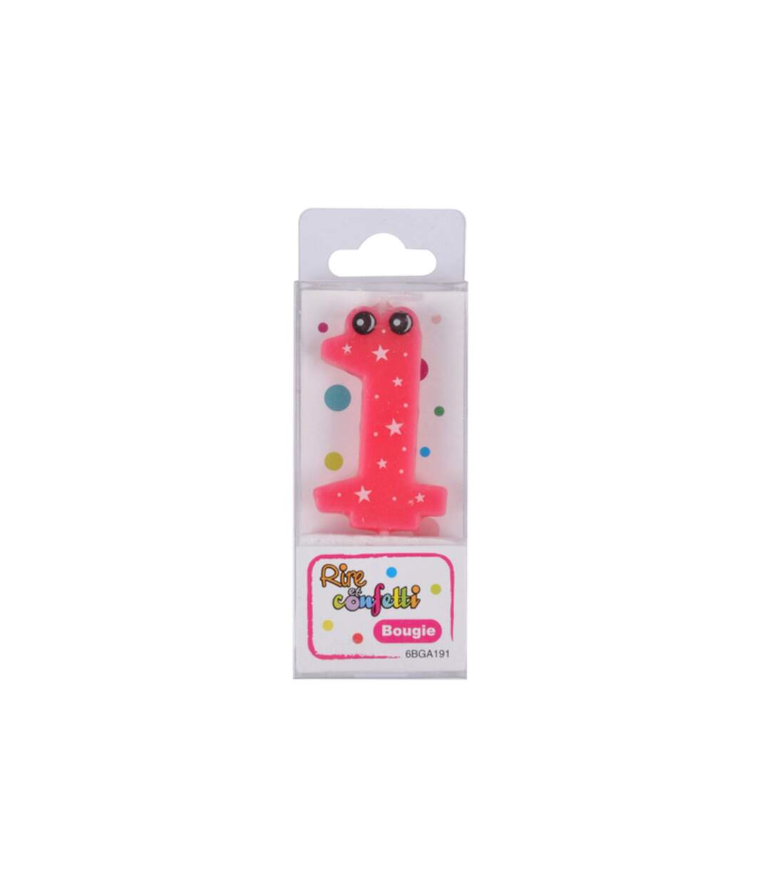 Bougie d'Anniversaire Chiffre 1 5cm Rose-2