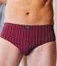 Pack of 5 Men's Striped Briefs - Gray Black Blue Turquoise Burgundy