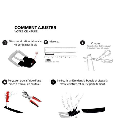 Ceinture en cuir noir pour homme - élégance décontractée en vachette véritable
