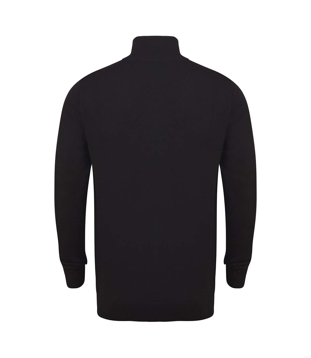 Pull zippé 1/4 à manches longues homme noir Henbury-2