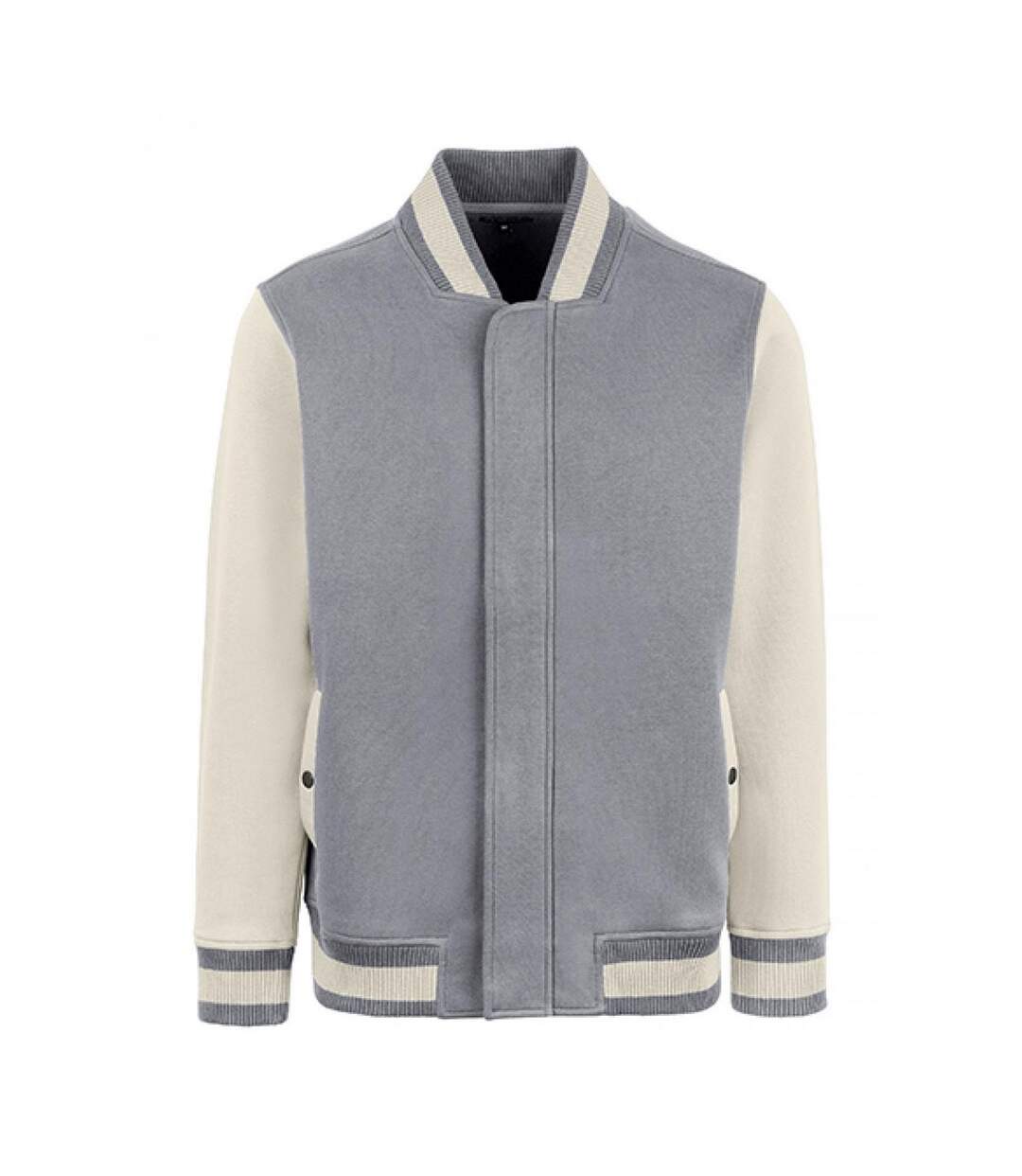 Blouson D'université Premium Homme Beige Gris Blanc Cassé HRM-1