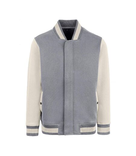 Blouson D'université Premium Homme Beige Gris Blanc Cassé HRM
